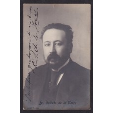 DR CALIXTO DE LA TORRE ANTIGUA TARJETA POSTAL CON FIRMA AUTOGRAFA